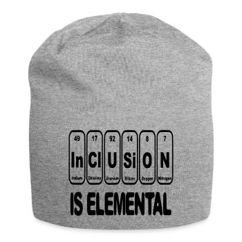 Inklusion ist elementar, entscheidend, essentiell # - Jersey-Beanie - Grau meliert - Vorne