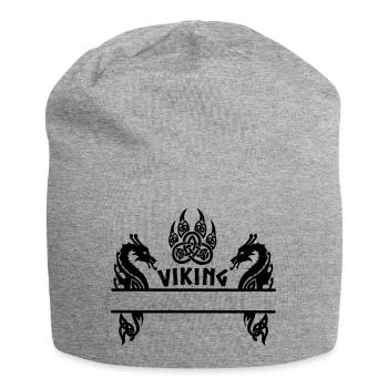 Viking bear claw two dragons nameplate 8 - Jersey Beanie - heather grey - Front