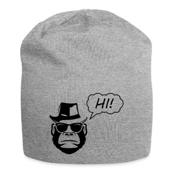 Gorille Salut - Bonnet en jersey - gris chiné - Devant