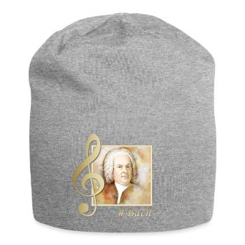 Johann Sebastian Bach Porträt im Aquarellstil - Jersey-Beanie - Grau meliert - Vorne