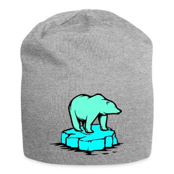 polar bear - Jersey Beanie - heather grey - Front