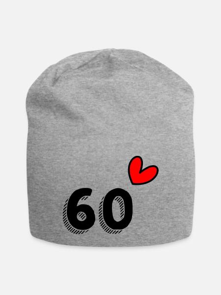 60. 60 JAHRE. 60-JÄHRIGES JUBILÄUM. 60. GEBURTSTAG. - Jersey-Beanie - Grau meliert