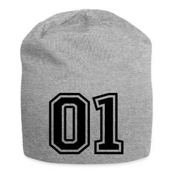 01 One Number - Jersey Beanie - heather grey - Front