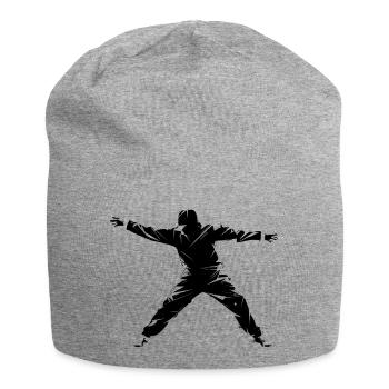 Breakdance Zeichnung - Jersey-Beanie - Grau meliert - Vorne