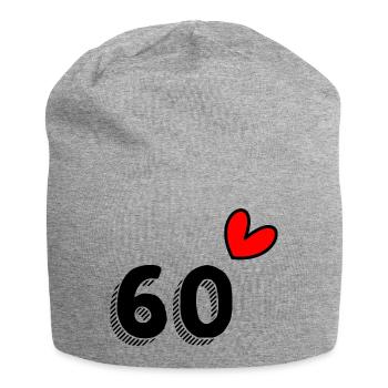 60. 60 JAHRE. 60-JÄHRIGES JUBILÄUM. 60. GEBURTSTAG. - Jersey-Beanie - Grau meliert - Vorne