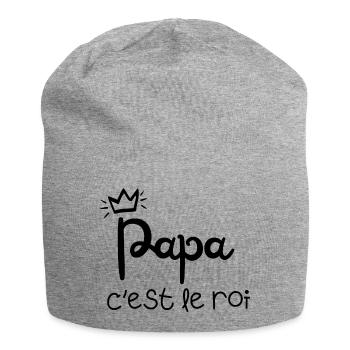 Daddy is the king - Jersey Beanie - heather grey - Front