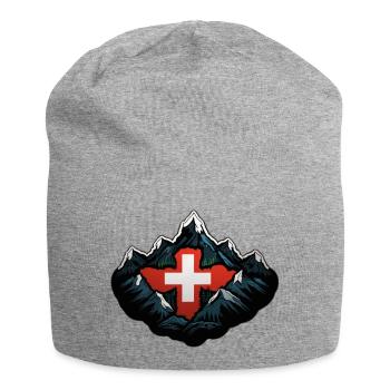 Swiss Mountains - Jersey Beanie - heather grey - Front