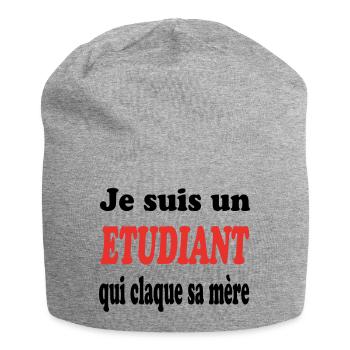 JE SUIS UN ETUDIANT QUI CLAQUE SA MERE - Bonnet en jersey - gris chiné - Devant