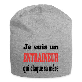 JE SUIS UN ENTRAINEUR QUI CLAQUE SA MERE - Bonnet en jersey - gris chiné - Devant