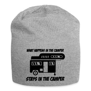 Camping Motorhome Caravan Attitude to Life - Jersey Beanie - heather grey - Front