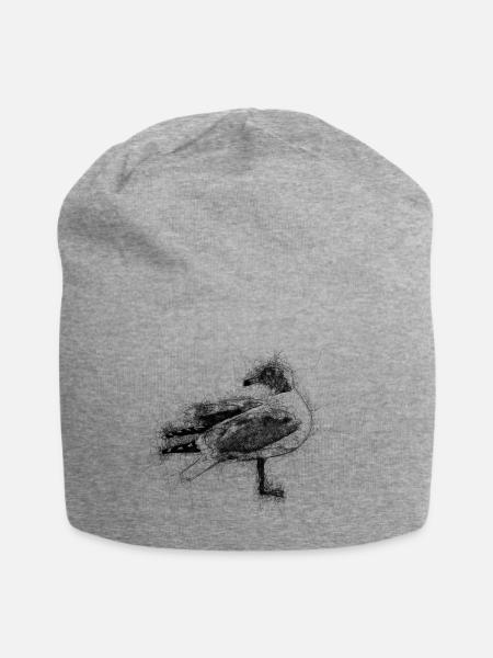 Möwe - Jersey-Beanie - Grau meliert