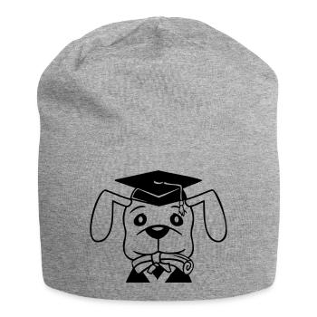 Dog School Graduation Certificate Gymnasium College Abi - Jersey Beanie - heather grey - Front