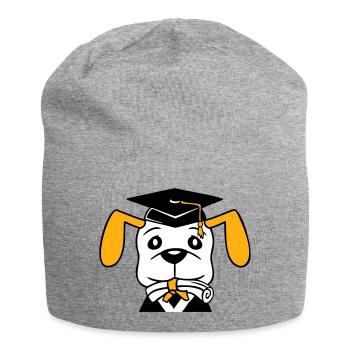 Dog School Graduation Certificate Gymnasium College Abi - Jersey Beanie - heather grey - Front