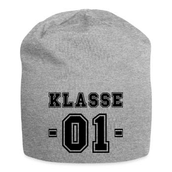 KLASSE 1- Erstklässler Schulanfänger Einschulung - Jersey-Beanie - Grau meliert - Vorne
