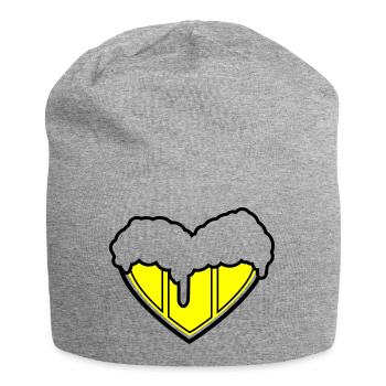 A heart for beer - Bierherz - Jersey Beanie - heather grey - Front