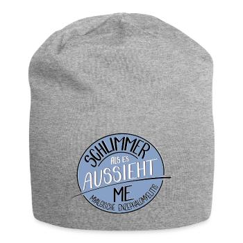 Schlimmer als es aussieht, ME - Jersey-Beanie - Grau meliert - Vorne