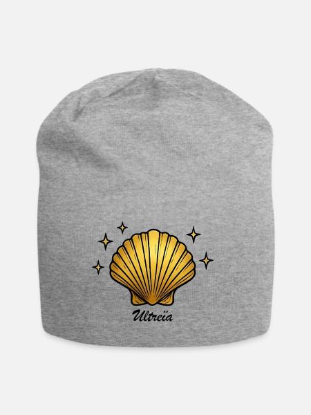 Jakobsmuscheln auf dem Jakobsweg - Jersey-Beanie - Grau meliert