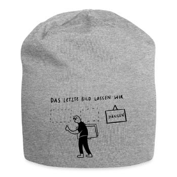 La dernière photo... On va le laisser en suspens - Bonnet en jersey - gris chiné - Devant