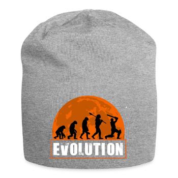 Evolution of Cricket Player Batsman Silhouette - Jersey Beanie - heather grey - Front