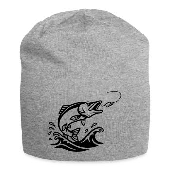 Hecht Raubfisch Silhouette - Jersey-Beanie - Grau meliert - Vorne