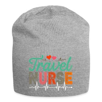Infirmière itinérante Conception Heartbeat Infirmière voyageuse - Bonnet en jersey - gris chiné - Devant