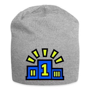 Sieger Podest Platz 1 Champion - Jersey-Beanie - Grau meliert - Vorne