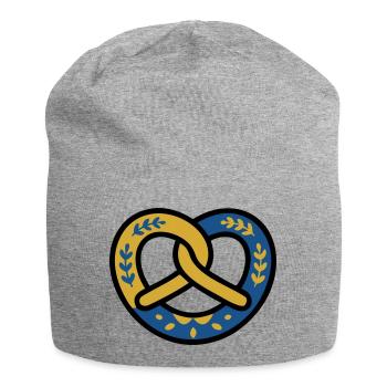 Brezel Rautenmuster Bayern Volksfest München - Jersey-Beanie - Grau meliert - Vorne