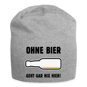 Ohne Bier Geht Gar Nix Hier! (Bierchen / POS 3C) - Jersey-Beanie - Grau meliert - Vorne