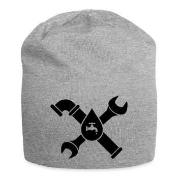 Logo de plomberie Plumber Pipe Wret Plumbing - Bonnet en jersey - gris chiné - Devant
