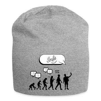 Entwicklung der Kommunikation - Jersey-Beanie - Grau meliert - Vorne