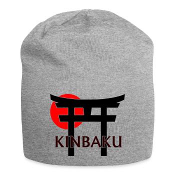 Kinbaku unter Torii und roter Sonne (weiß) - Jersey-Beanie - Grau meliert - Vorne