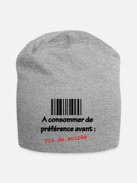 T-shirt Humour célibataire : A consommer - Bonnet en jersey - gris chiné