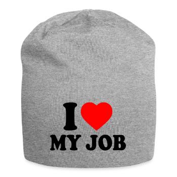I love my job - Bonnet en jersey - gris chiné - Devant