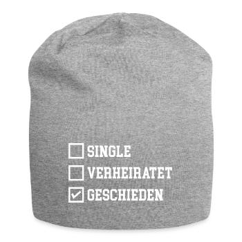 Geschieden Checkliste Scheidung Beziehungsstatus - Jersey-Beanie - Grau meliert - Vorne