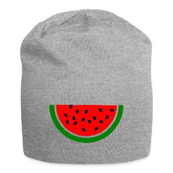 Melon pastèque - Bonnet en jersey - gris chiné - Devant