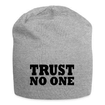 Trust no one - Jersey Beanie - heather grey - Front