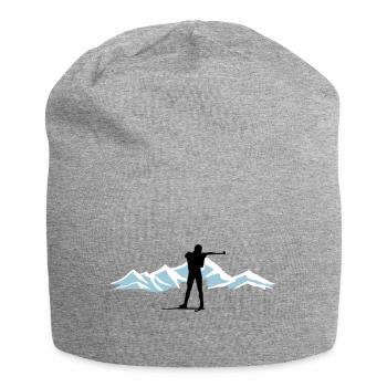 Biathlon et montagne - Bonnet en jersey - gris chiné - Devant