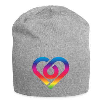 Rainbow Heart Homosexuality LGBT Love - Jersey Beanie - heather grey - Front