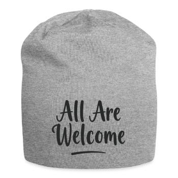 Tous sont les bienvenus - Bonnet en jersey - gris chiné - Devant