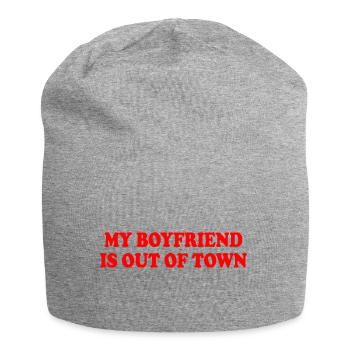my boyfriend is out of town - Jersey Beanie - heather grey - Front