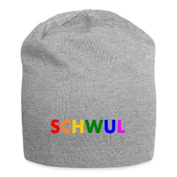 Schwul - Jersey-Beanie - Grau meliert - Vorne
