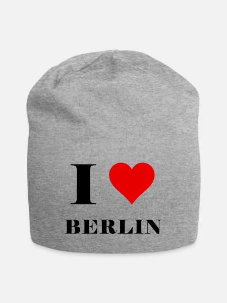 I Love Berlin - Jersey-Beanie - Grau meliert
