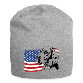 BEAGLE America Flag Dogs Dog Wilsigns - Jersey Beanie - heather grey - Front
