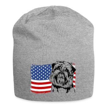 BELGISCHER ZWERGGRIFFON Amerika Fahne Wilsigns - Jersey-Beanie - Grau meliert - Vorne