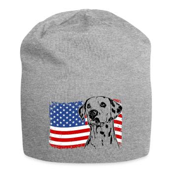 Dalmatiens Amérique Flag Dogs Wilsigns - Bonnet en jersey - gris chiné - Devant