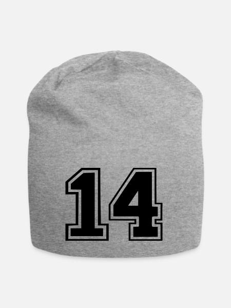 14 - Jersey-Beanie - Grau meliert