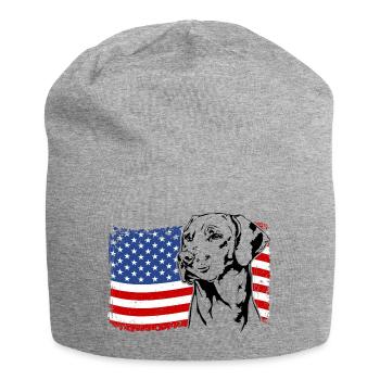 Rhodesian Ridgeback America Flag Dogs Wilsigns - Jersey Beanie - heather grey - Front