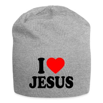 I love jesus - Jersey-Beanie - Grau meliert - Vorne