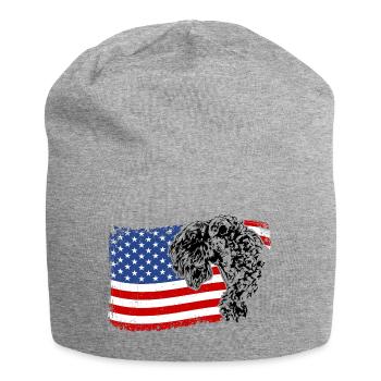 Kerry Blue Terrier America Flag Dogs Wilsigns - Bonnet en jersey - gris chiné - Devant