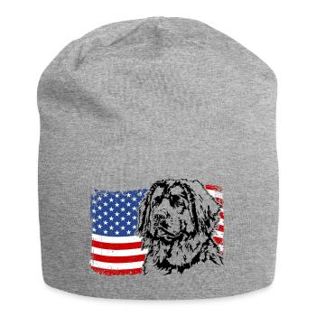Leonberger America Flag Dogs Wilsigns - Bonnet en jersey - gris chiné - Devant
